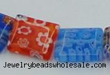 CLG585 16 inches 10*12mm rectangle lampwork glass beads wholesale