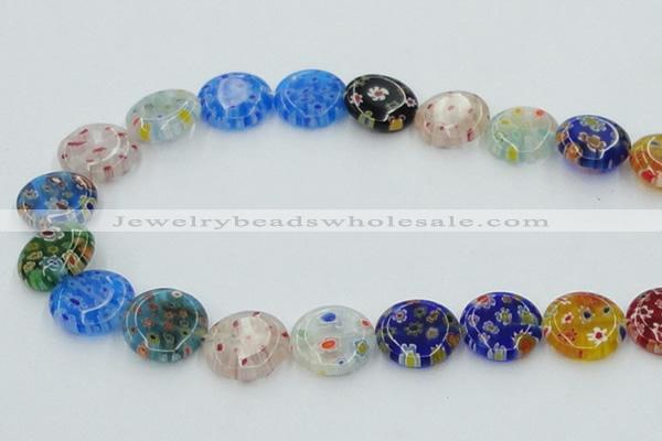 CLG588 16 inches 16mm flat round lampwork glass beads wholesale