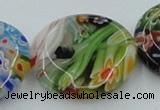 CLG597 16 inches 25mm flat round lampwork glass beads wholesale