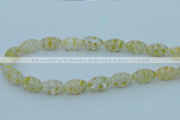 CLG614 3PCS 16 inches 10*16mm rice lampwork glass beads wholesale