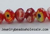 CLG63 15 inches 8*10mm faceted rondelle handmade lampwork beads