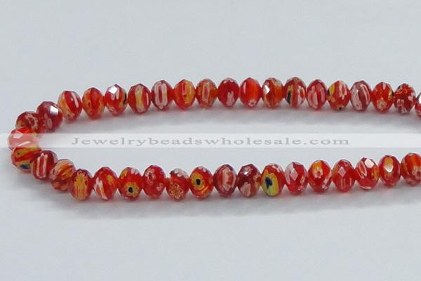 CLG63 15 inches 8*10mm faceted rondelle handmade lampwork beads