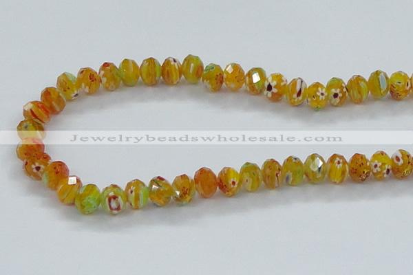 CLG64 15 inches 8*10mm faceted rondelle handmade lampwork beads