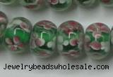 CLG769 14.5 inches 8*12mm rondelle lampwork glass beads wholesale