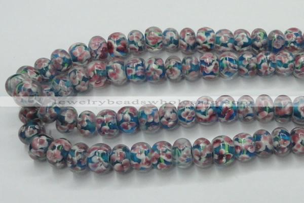 CLG772 14.5 inches 8*12mm rondelle lampwork glass beads wholesale