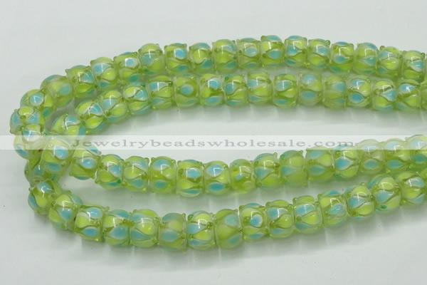 CLG783 14 inches 8*12mm rondelle lampwork glass beads wholesale