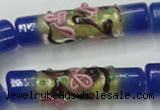 CLG787 15.5 inches 10*40mm cylinder lampwork glass beads wholesale