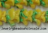 CLG793 15.5 inches 11*13mm rose lampwork glass beads wholesale