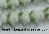 CLG796 15.5 inches 11*13mm rose lampwork glass beads wholesale