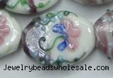 CLG801 15.5 inches 22*28mm oval lampwork glass beads wholesale