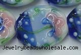 CLG802 15.5 inches 22*28mm oval lampwork glass beads wholesale