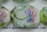 CLG803 15.5 inches 22*28mm oval lampwork glass beads wholesale