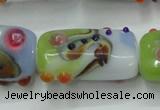 CLG804 15 inches 14*24mm rectangle lampwork glass beads wholesale