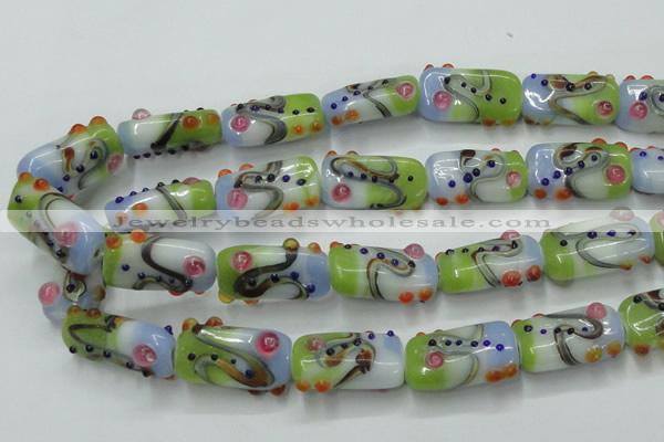 CLG804 15 inches 14*24mm rectangle lampwork glass beads wholesale