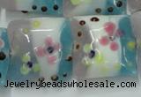 CLG809 15.5 inches 20*20mm square lampwork glass beads wholesale