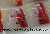 CLG810 15.5 inches 20*20mm square lampwork glass beads wholesale