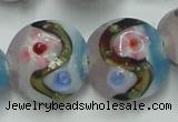 CLG813 15.5 inches 18mm flat round lampwork glass beads wholesale