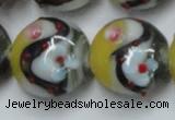 CLG816 15.5 inches 20mm flat round lampwork glass beads wholesale