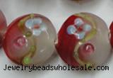 CLG817 15.5 inches 20mm flat round lampwork glass beads wholesale