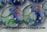 CLG822 15.5 inches 20mm flat round lampwork glass beads wholesale