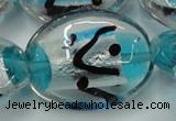 CLG859 15.5 inches 24*30mm oval lampwork glass beads wholesale