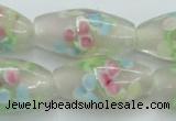 CLG865 14 inches 10*20mm rice lampwork glass beads wholesale