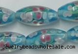 CLG866 15.5 inches 10*20mm rice lampwork glass beads wholesale