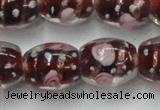 CLG878 15 inches 11*13mm oval lampwork glass beads wholesale