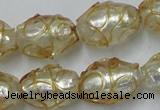 CLG881 2PCS 16 inches 12*18mm oval lampwork glass beads wholesale