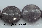 CLI02 15.5 inches 25mm flat round natural lilac jasper beads wholesale