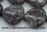 CLI04 15.5 inches 25*25mm heart natural lilac jasper beads wholesale