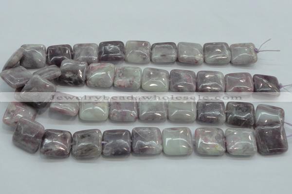 CLI62 15.5 inches 20*20mm square natural lilac jasper beads wholesale