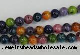 CLJ215 15.5 inches 6mm round mixed color dyed sesame jasper beads