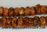 CLJ246 15.5 inches 6*11mm faceted nuggets dyed sesame jasper beads