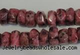 CLJ247 15.5 inches 6*11mm faceted nuggets dyed sesame jasper beads