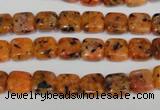 CLJ252 15.5 inches 8*8mm square dyed sesame jasper beads wholesale