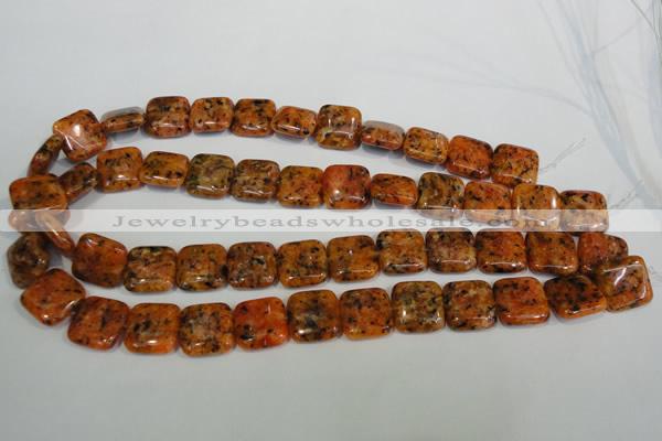 CLJ271 15.5 inches 16*16mm square dyed sesame jasper beads wholesale