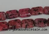 CLJ282 15.5 inches 10*14mm rectangle dyed sesame jasper beads wholesale