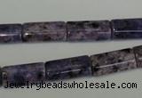 CLJ303 15.5 inches 8*16mm flat tube dyed sesame jasper beads wholesale