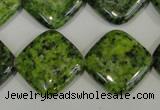 CLJ308 15.5 inches 20*20mm diamond dyed sesame jasper beads wholesale