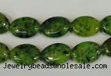 CLJ318 15.5 inches 10*14mm oval dyed sesame jasper beads wholesale