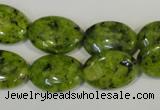 CLJ321 15.5 inches 13*18mm oval dyed sesame jasper beads wholesale