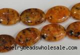 CLJ322 15.5 inches 13*18mm oval dyed sesame jasper beads wholesale