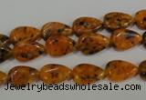 CLJ331 15.5 inches 8*12mm flat teardrop dyed sesame jasper beads