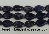 CLJ332 15.5 inches 8*12mm flat teardrop dyed sesame jasper beads