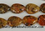 CLJ336 15.5 inches 13*18mm flat teardrop dyed sesame jasper beads