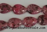 CLJ337 15.5 inches 13*18mm flat teardrop dyed sesame jasper beads