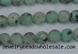 CLJ410 15.5 inches 4mm round matte sesame jasper beads wholesale