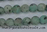 CLJ411 15.5 inches 6mm round matte sesame jasper beads wholesale