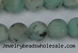 CLJ414 15.5 inches 12mm round matte sesame jasper beads wholesale